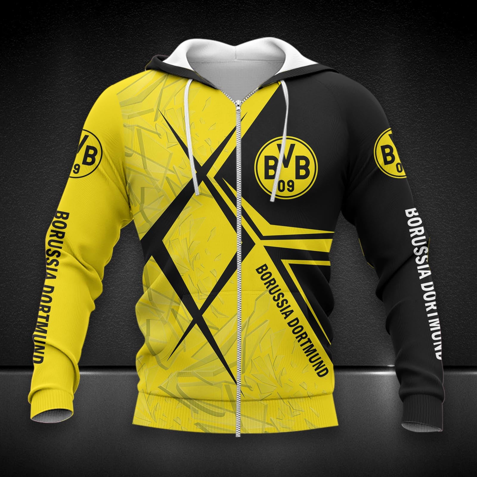 Borussia Dortmund II Hoodie Zip Herren | BVB II Kapuzenjacke mit Reißverschluss DDQQA90250