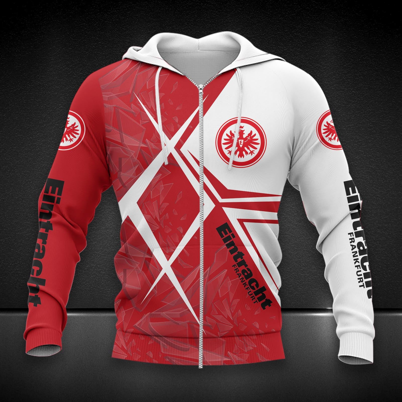 Eintracht Frankfurt Hoodie Zip Herren | SGE Kapuzenjacke mit Reißverschluss DDQQA90217