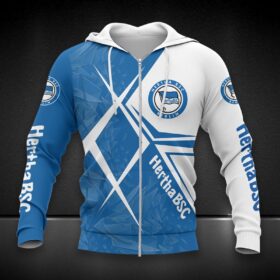Hertha BSC Hoodie Zip Herren | Hertha Kapuzenjacke mit Reißverschluss DDQQA90220