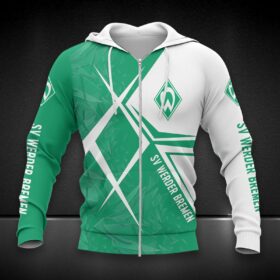 Werder Bremen Hoodie Zip Herren | SVW Kapuzenjacke mit Reißverschluss DDQQA90229
