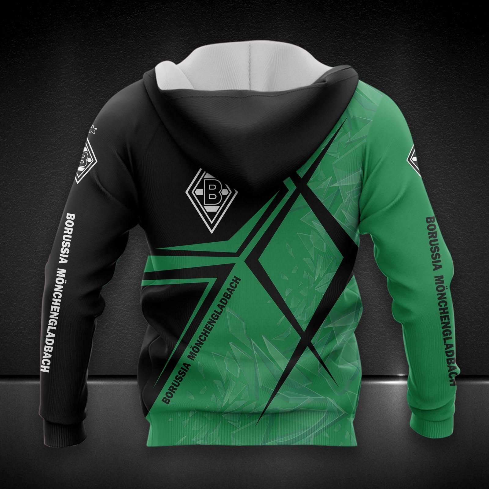 Borussia Mönchengladbach Hoodie Zip Herren | BMG Kapuzenjacke mit Reißverschluss DDQQA90216 – Bild 2
