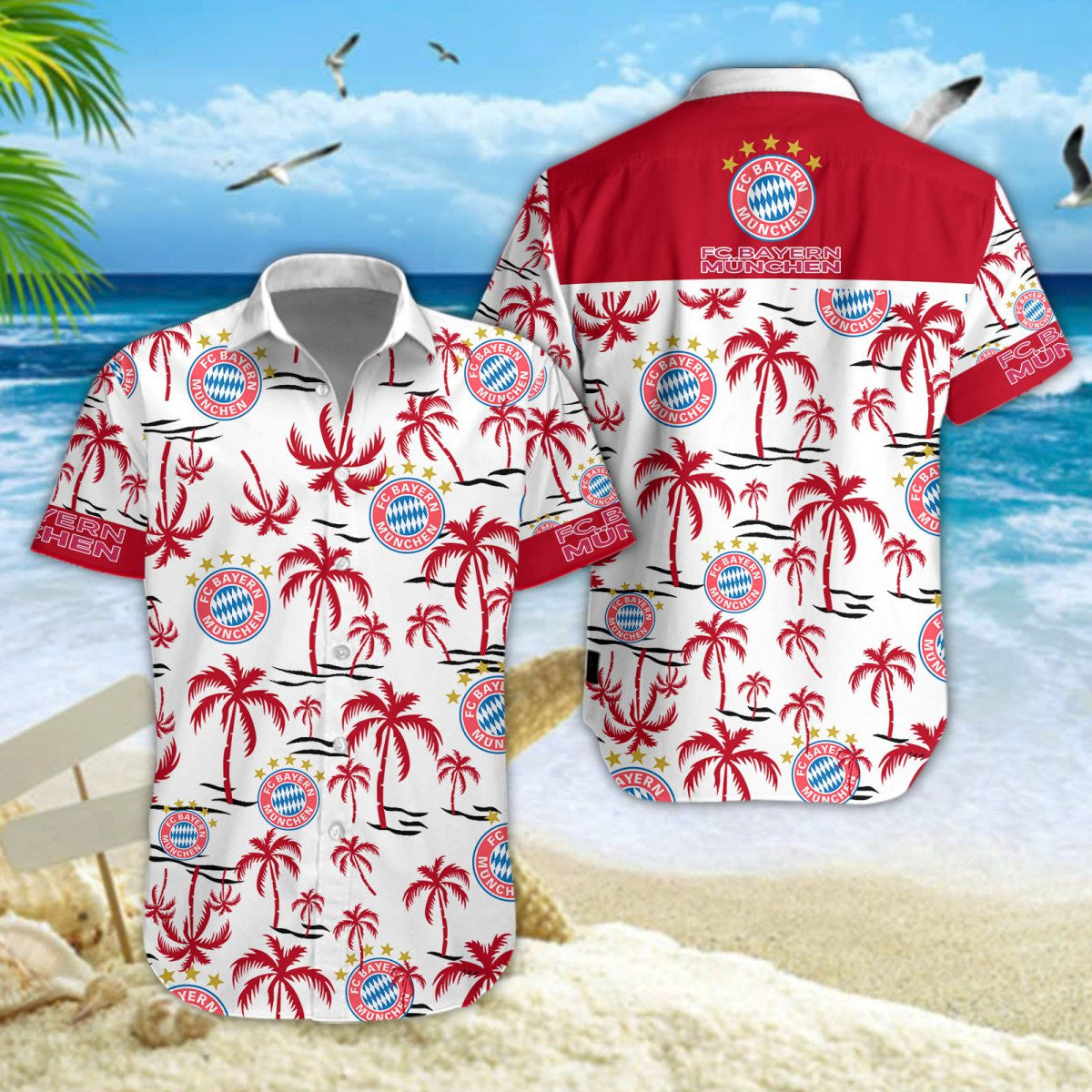 Hawaiihemd Bayern München – Herren Sommerhemd Premium