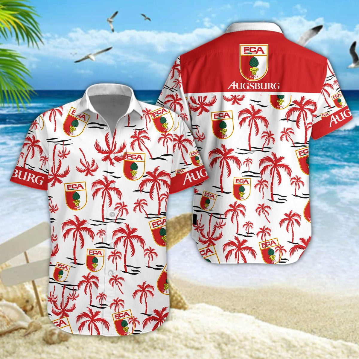 Hawaiihemd FC Augsburg – Herren Sommerhemd Premium