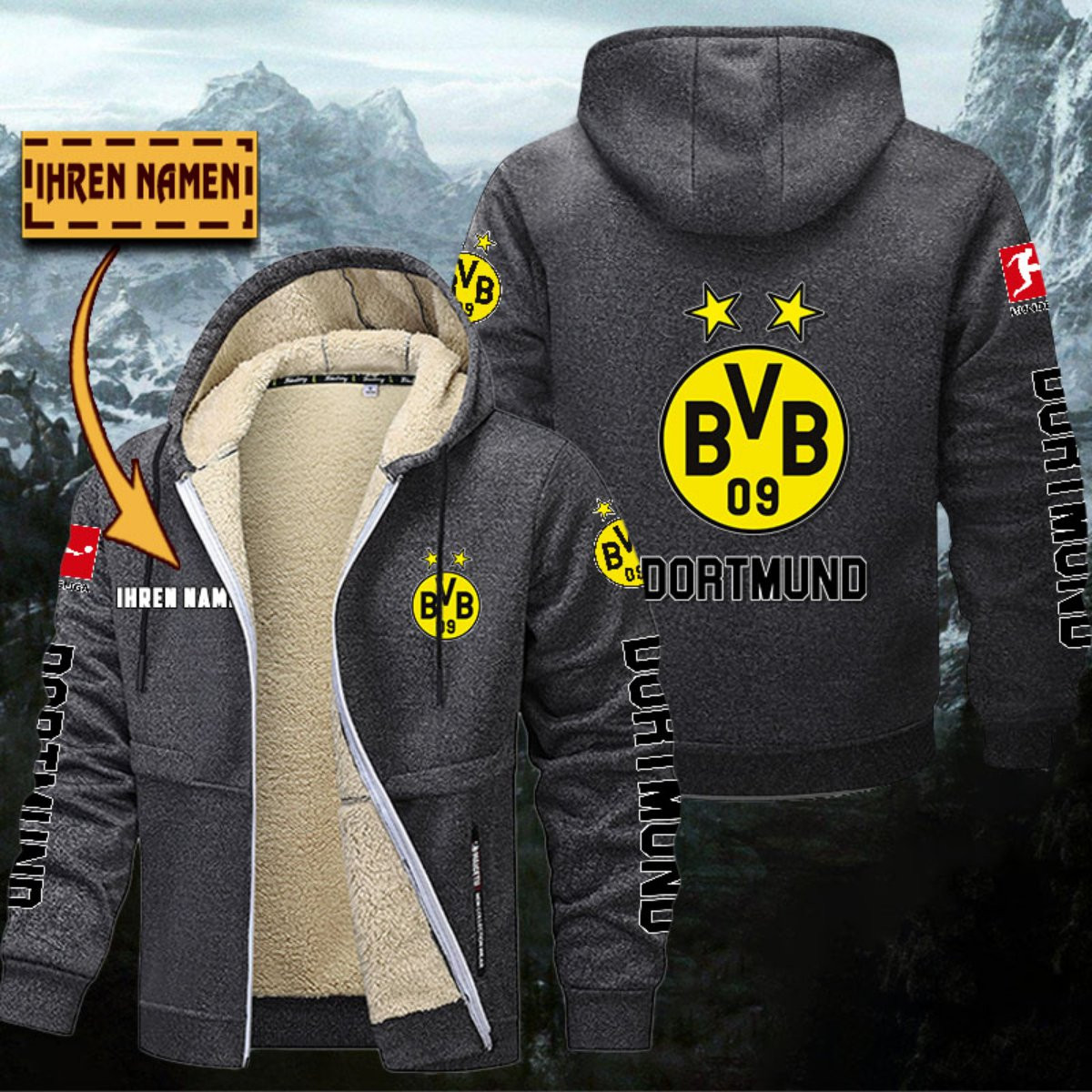 Borussia Dortmund Gefütterte Kapuzenjacke – Bild 4