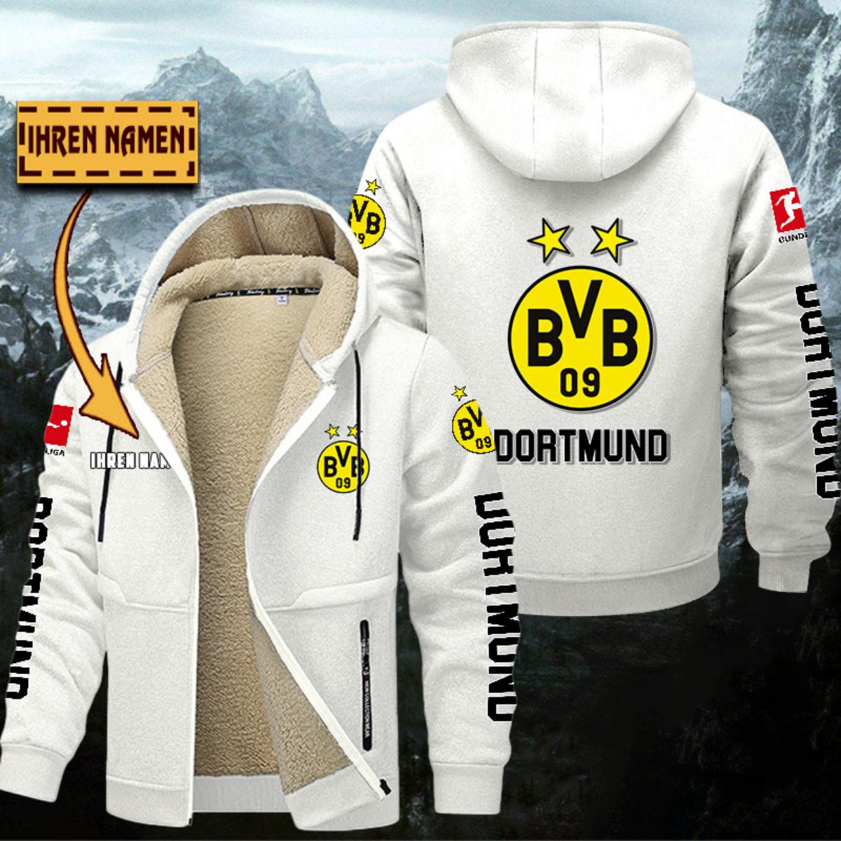 Borussia Dortmund Gefütterte Kapuzenjacke – Bild 8
