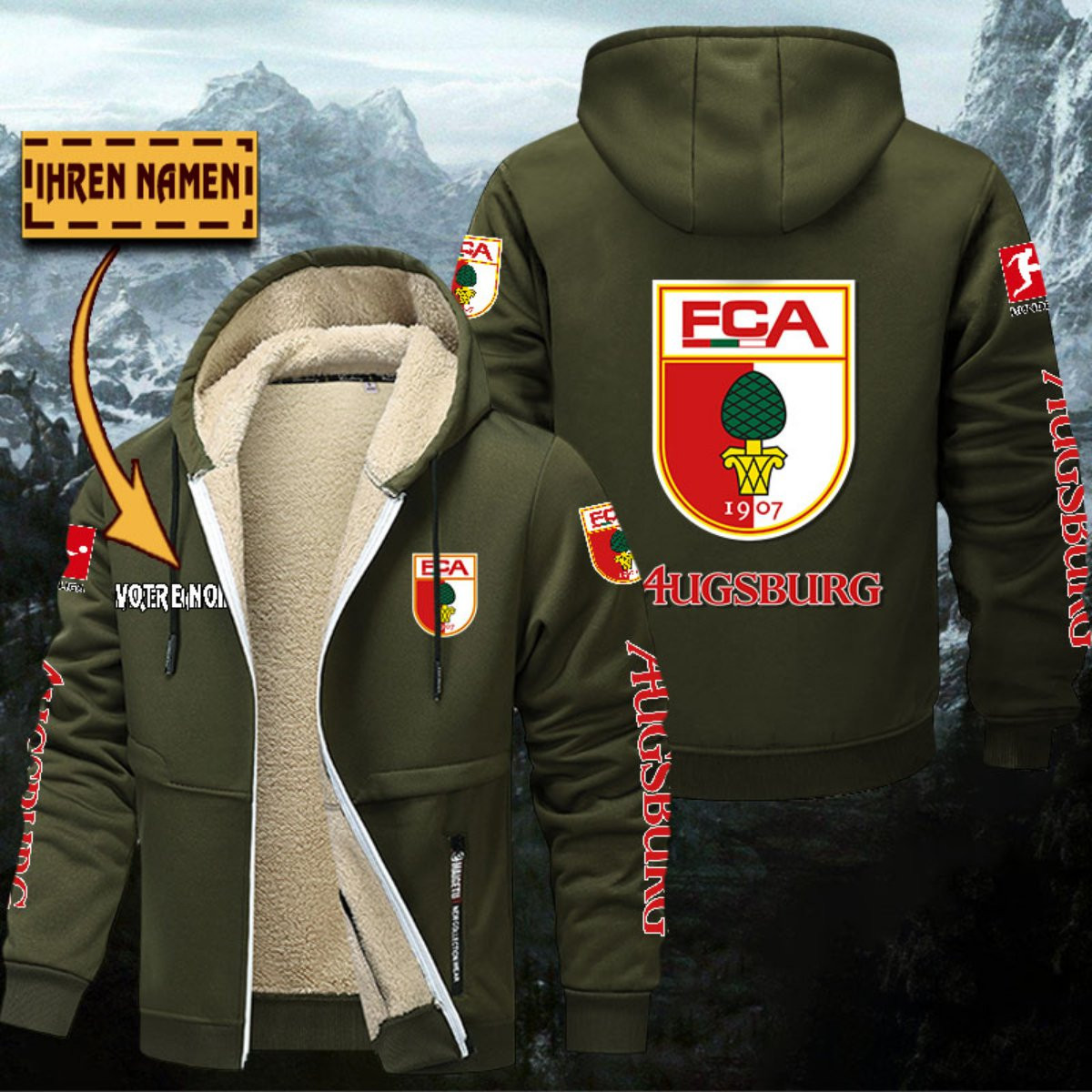 FC Augsburg Gefütterte Kapuzenjacke – Bild 2