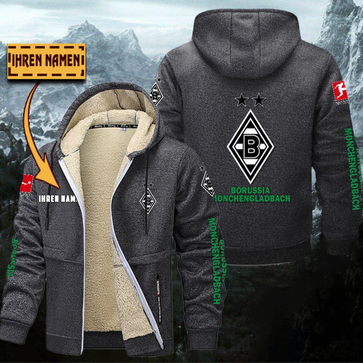 Borussia Mönchengladbach Gefütterte Kapuzenjacke – Bild 5