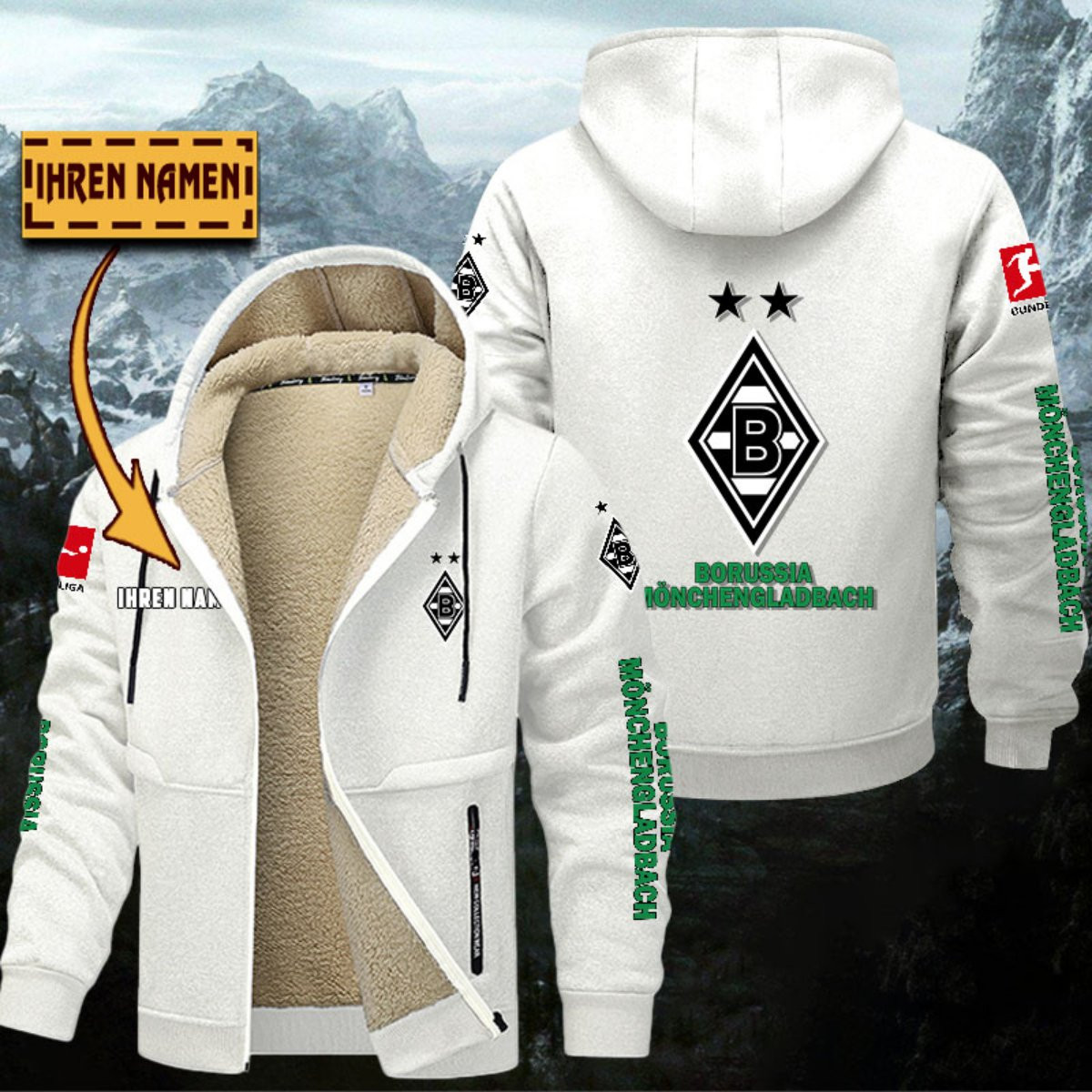 Borussia Mönchengladbach Gefütterte Kapuzenjacke – Bild 8