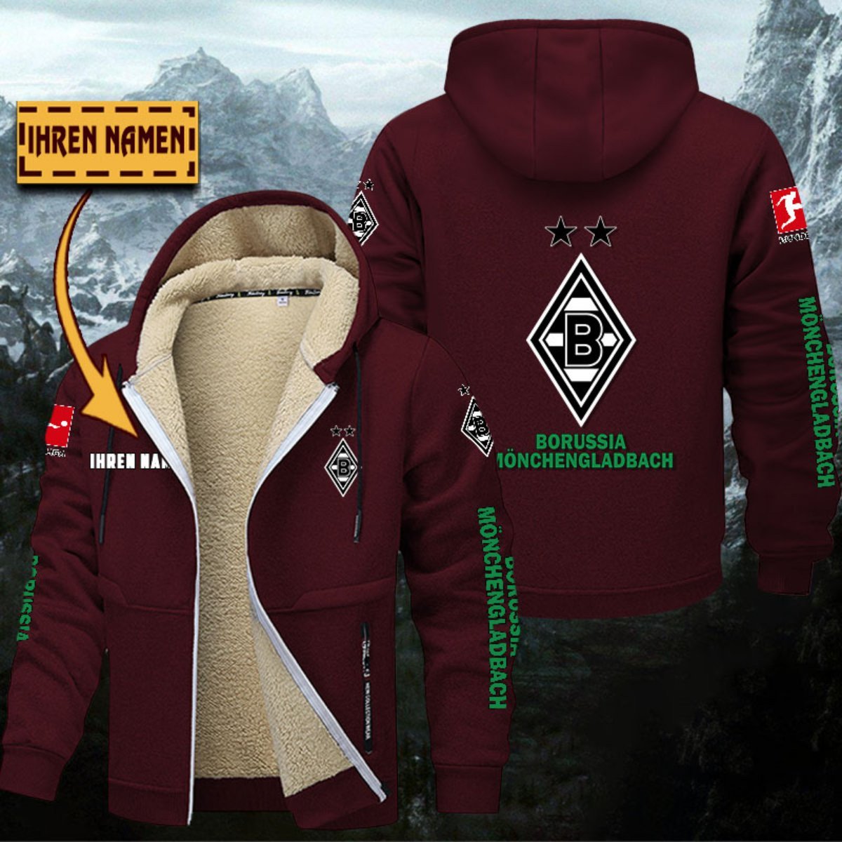 Borussia Mönchengladbach Gefütterte Kapuzenjacke – Bild 9