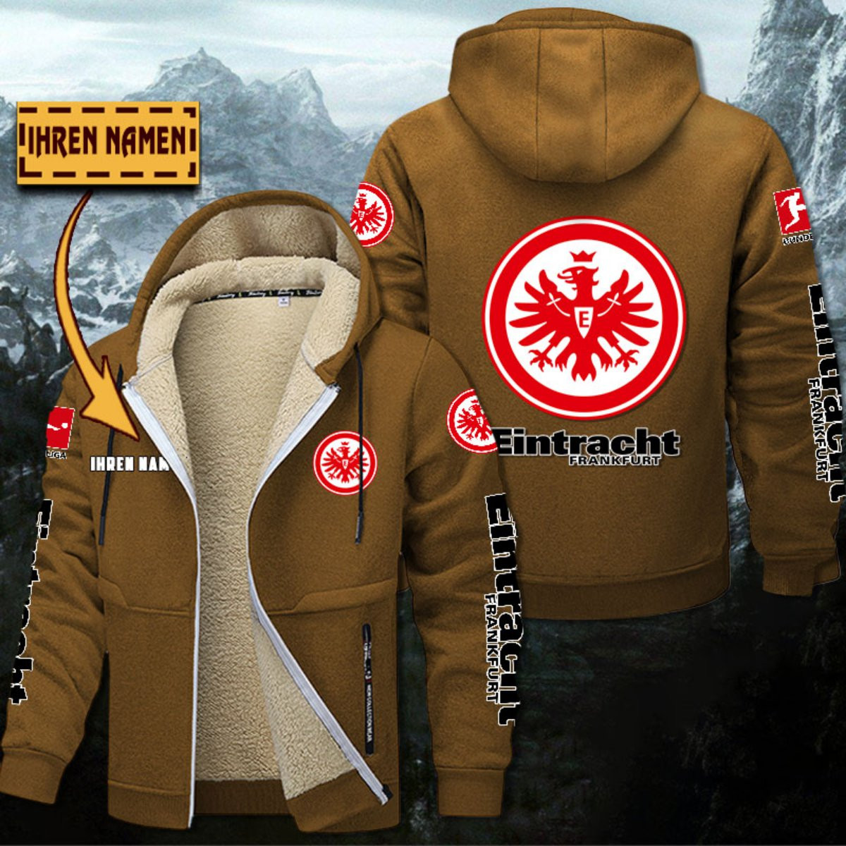 Eintracht Frankfurt Gefütterte Kapuzenjacke – Bild 3