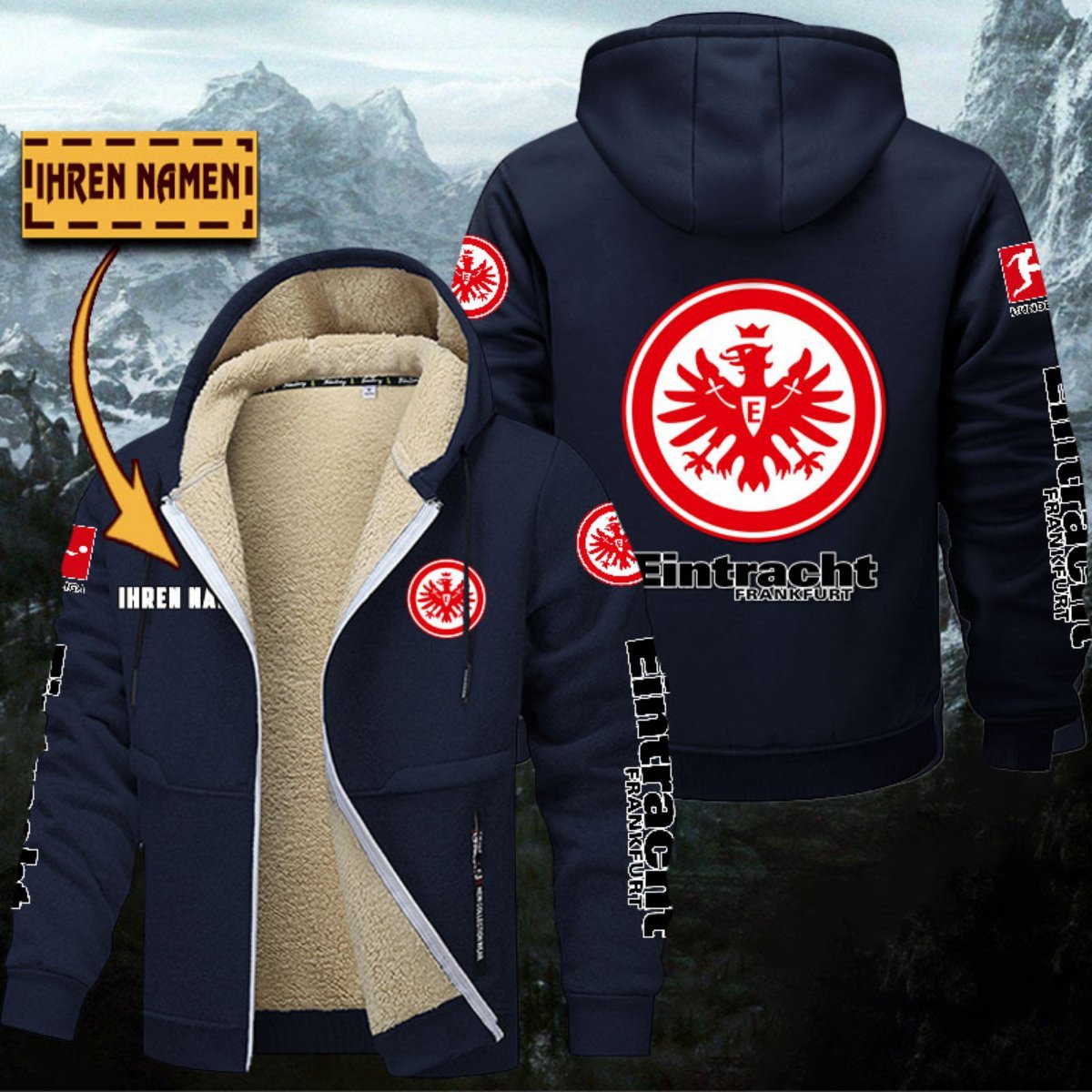 Eintracht Frankfurt Gefütterte Kapuzenjacke – Bild 6
