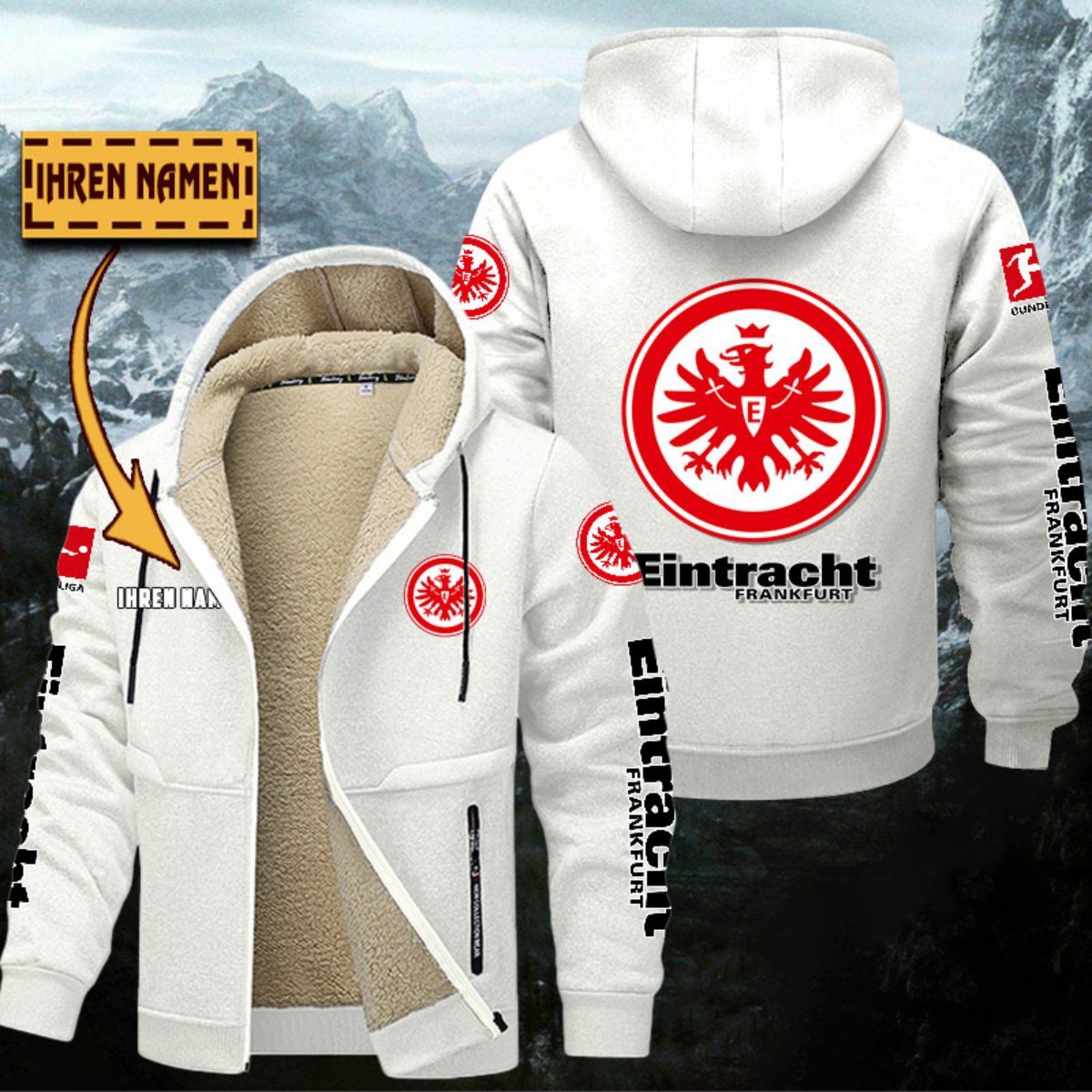 Eintracht Frankfurt Gefütterte Kapuzenjacke – Bild 8