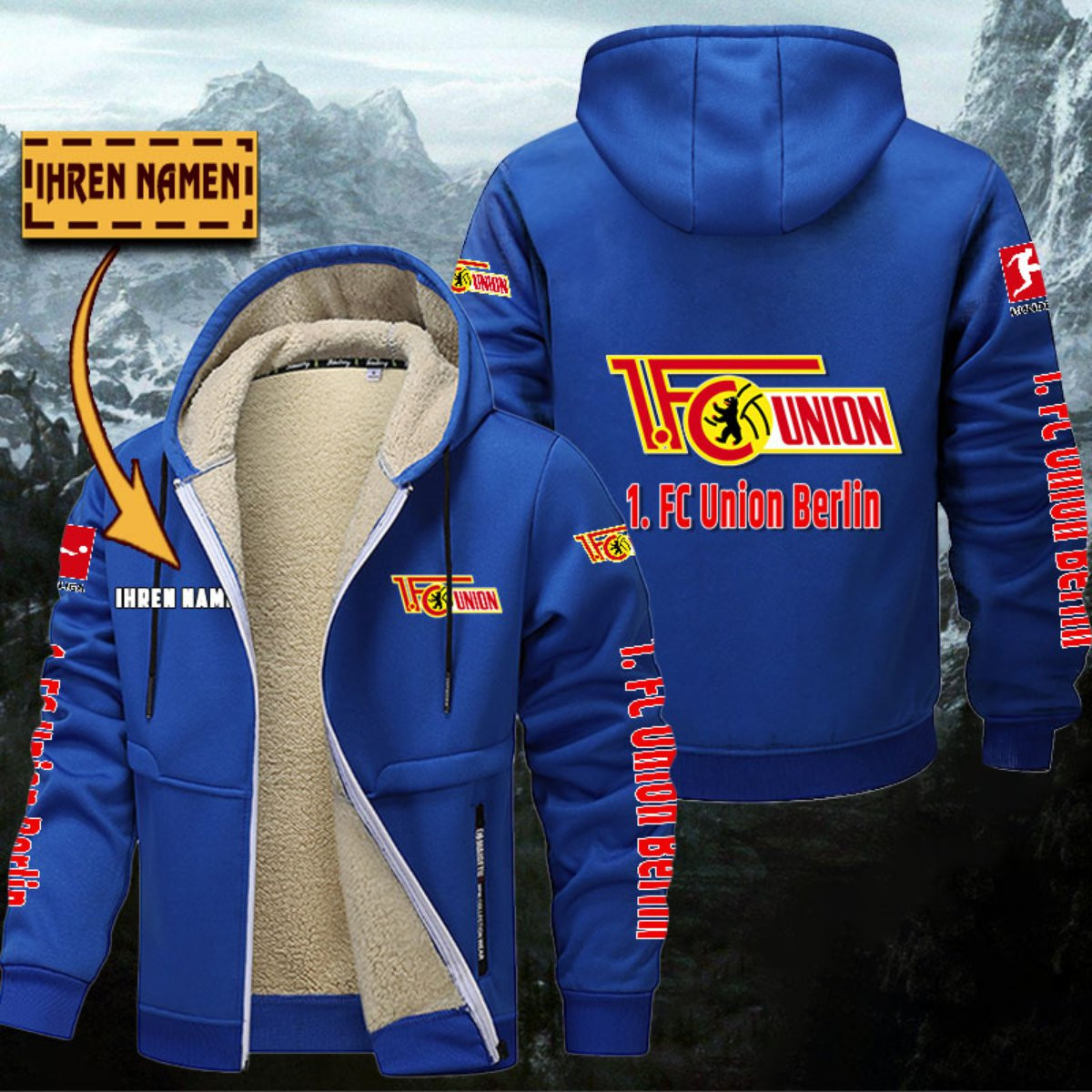 Union Berlin Gefütterte Kapuzenjacke – Bild 7