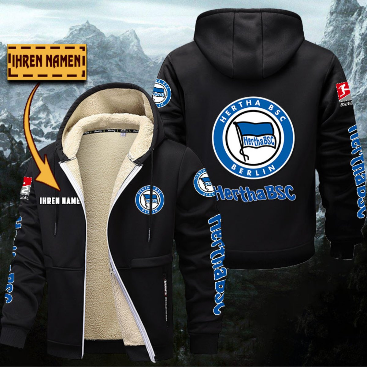 Hertha BSC Gefütterte Kapuzenjacke – Bild 3