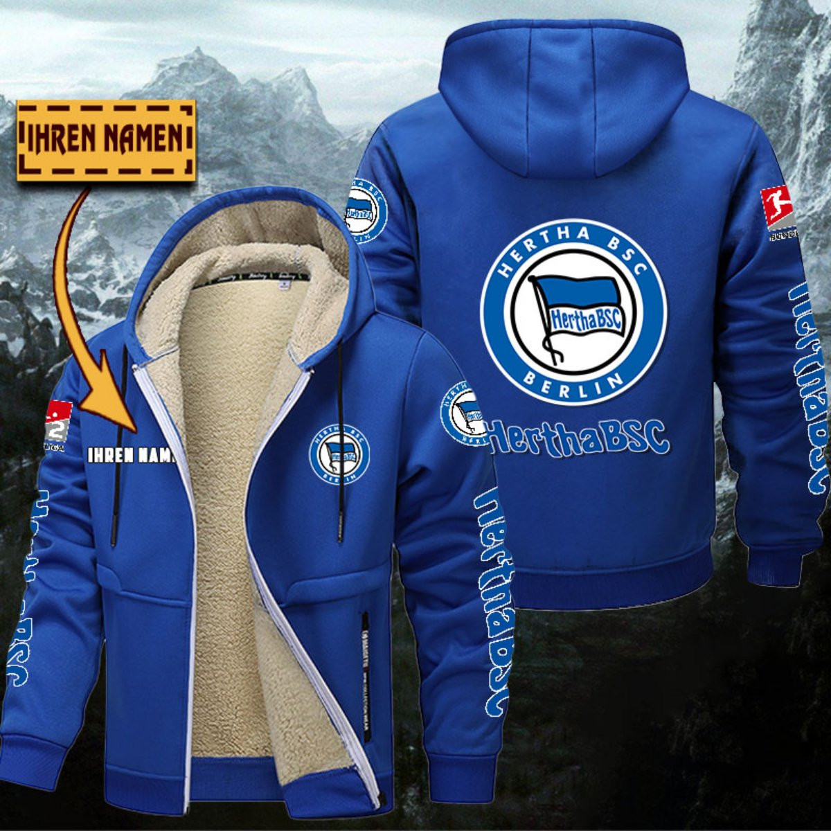 Hertha BSC Gefütterte Kapuzenjacke – Bild 7