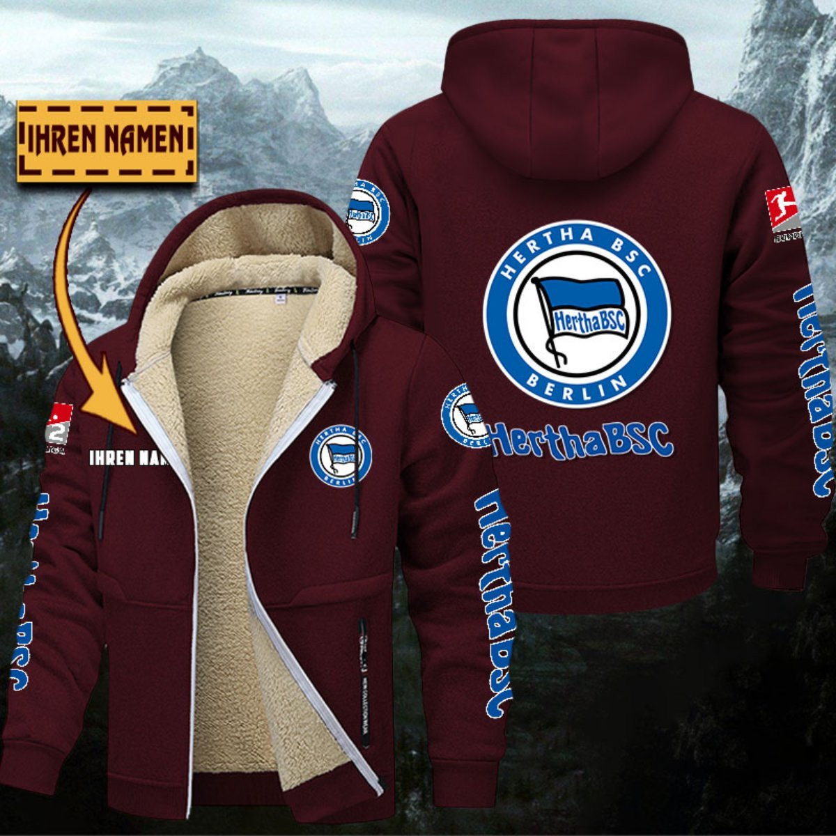Hertha BSC Gefütterte Kapuzenjacke – Bild 9