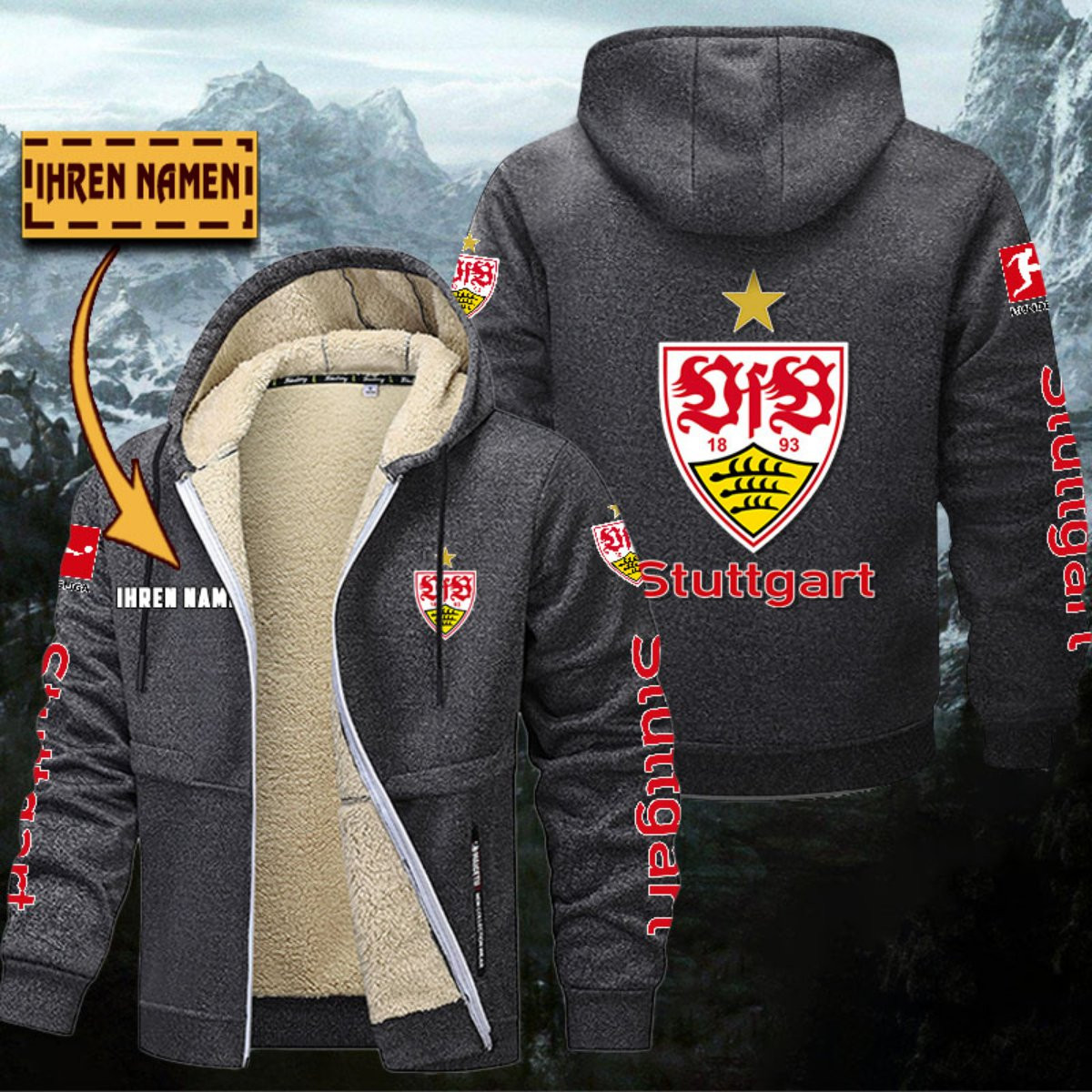 VfB Stuttgart Gefütterte Kapuzenjacke – Bild 4