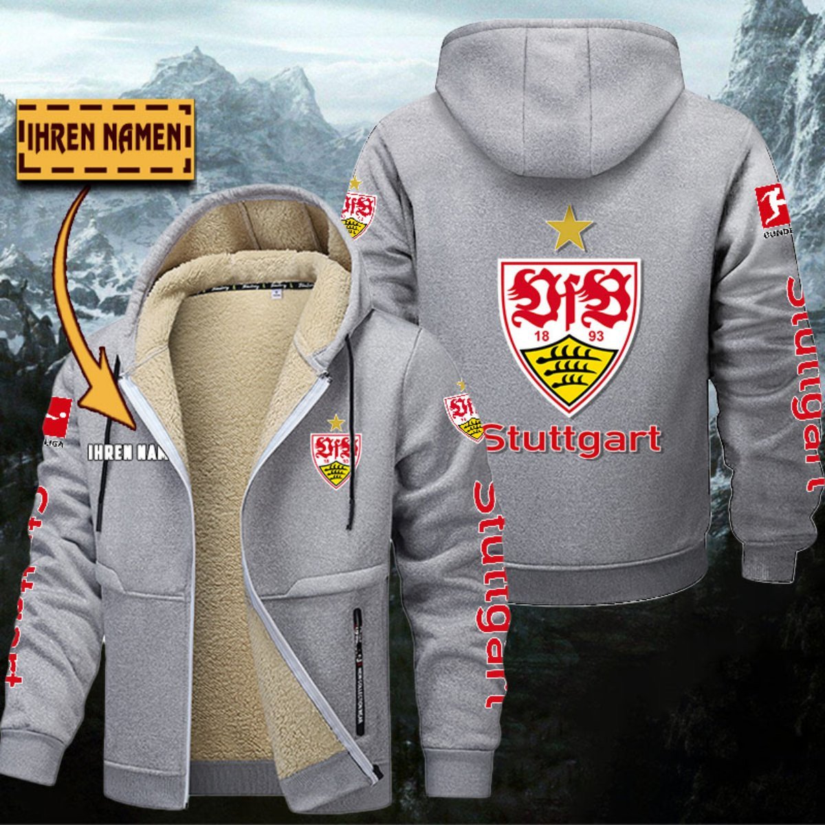 VfB Stuttgart Gefütterte Kapuzenjacke – Bild 5