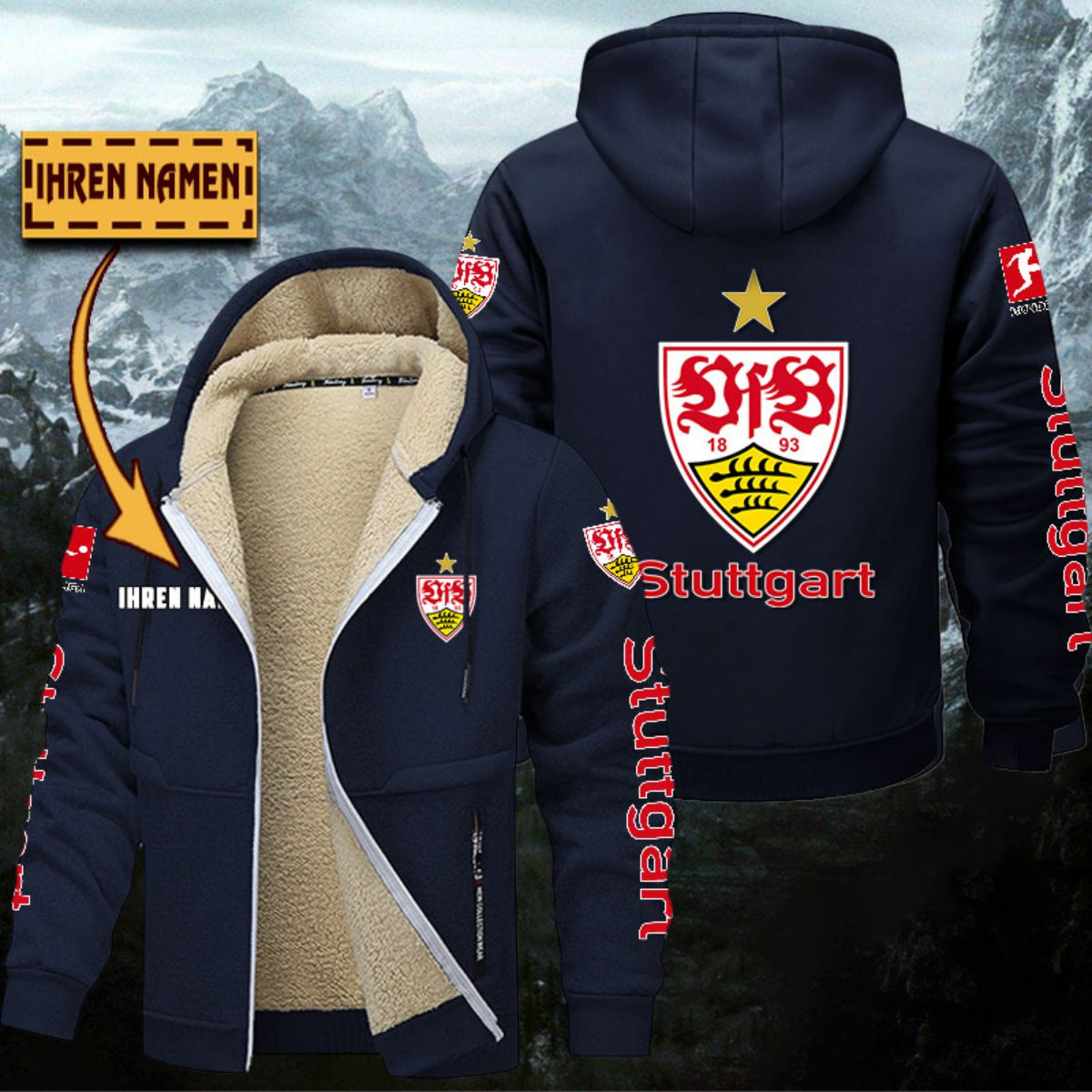 VfB Stuttgart Gefütterte Kapuzenjacke – Bild 6