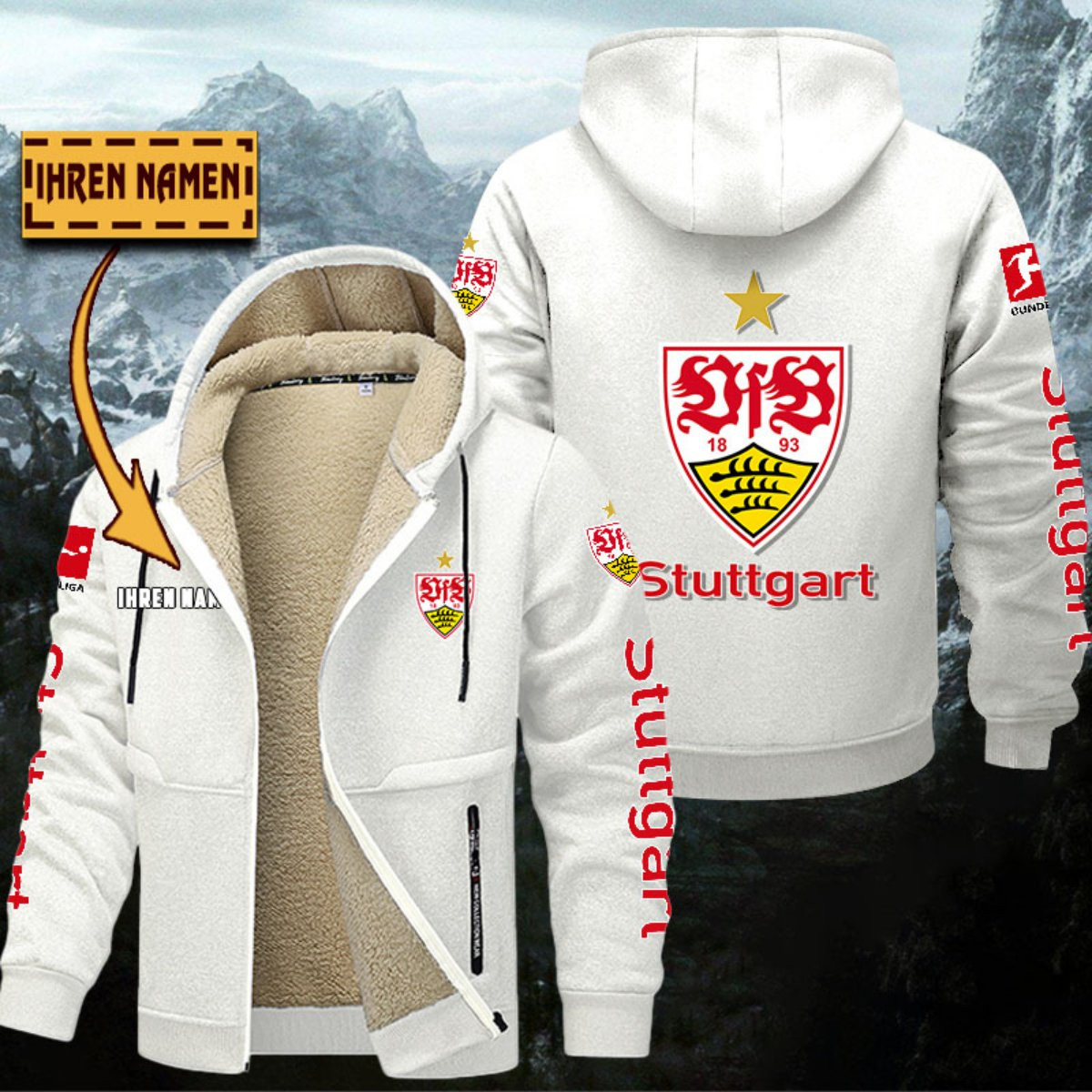 VfB Stuttgart Gefütterte Kapuzenjacke – Bild 8