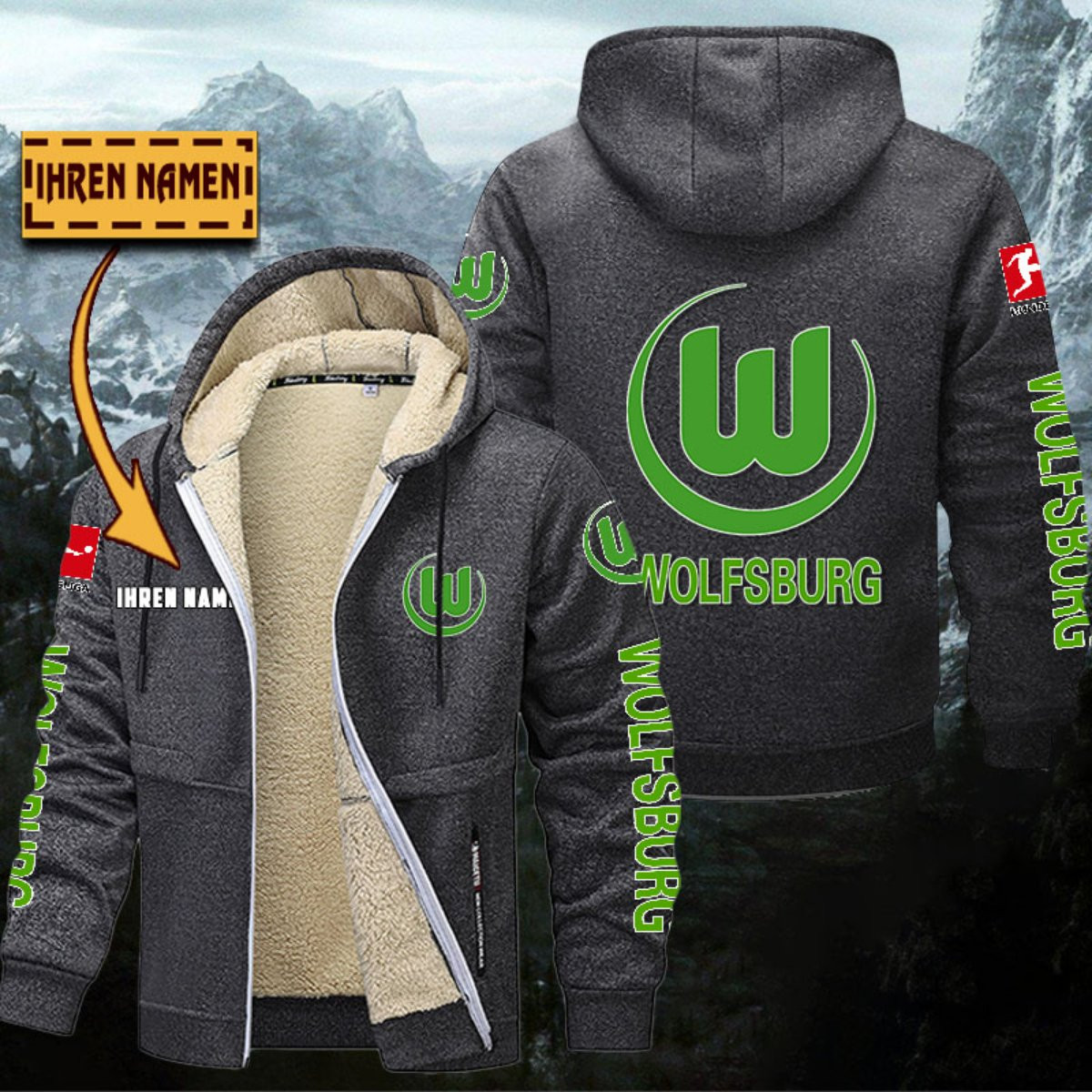 VfL Wolfsburg Gefütterte Kapuzenjacke – Bild 3