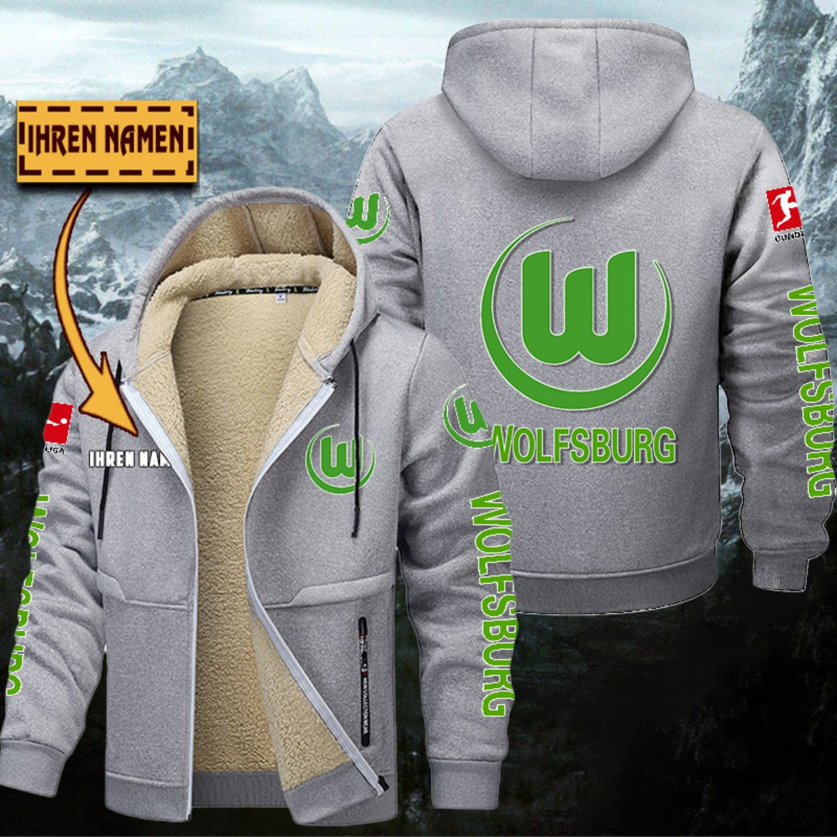 VfL Wolfsburg Gefütterte Kapuzenjacke – Bild 4