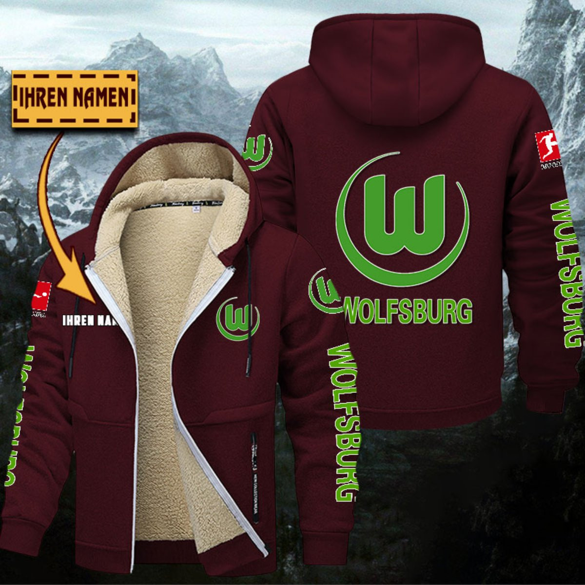 VfL Wolfsburg Gefütterte Kapuzenjacke – Bild 8