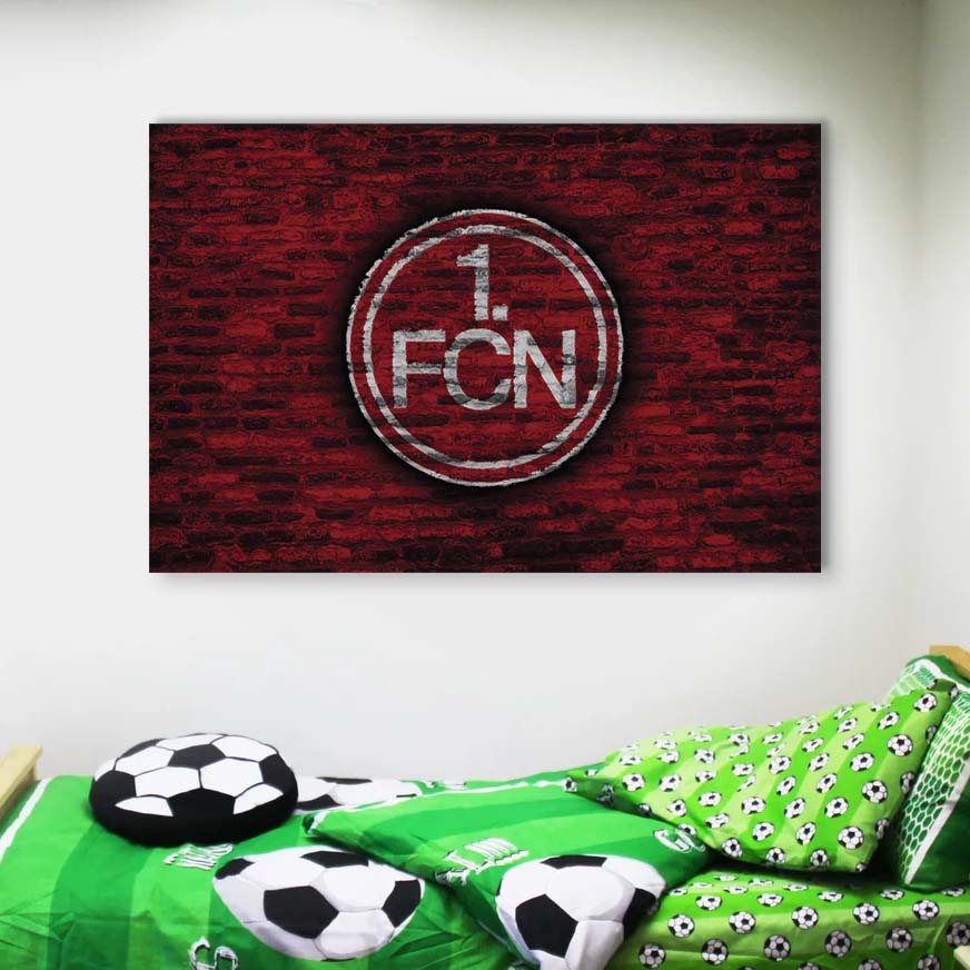1. FC Nürnberg Dunkelrote Ziegelwand FCN Leinwandbilder – Bild 4
