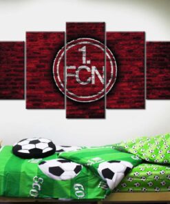 Alternative view of 1. FC Nürnberg Dunkelrote Ziegelwand FCN Leinwandbilder