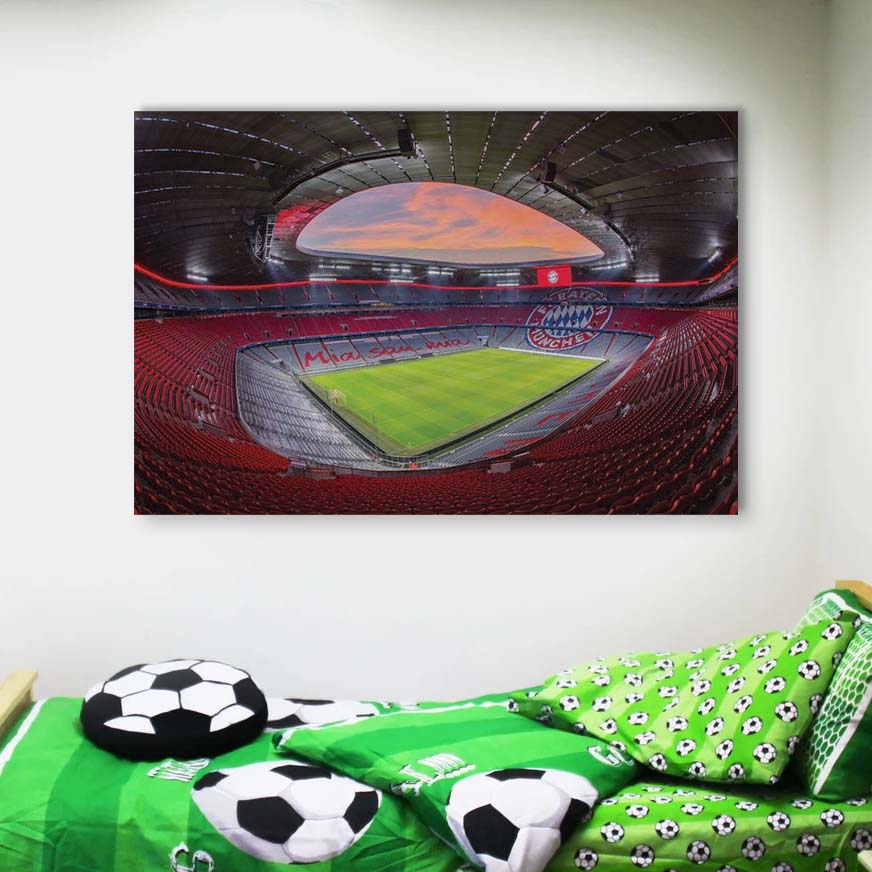 FC Bayern München Allianz Arena Spielfeld Mia san mia 11 FCB Leinwandbilder – Bild 4