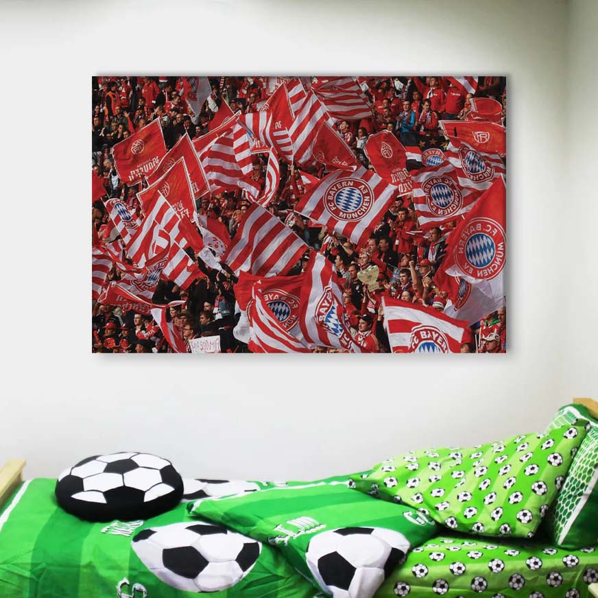 FC Bayern München Allianz Arena Spielfeld Mia san mia 13 FCB Leinwandbilder – Bild 4