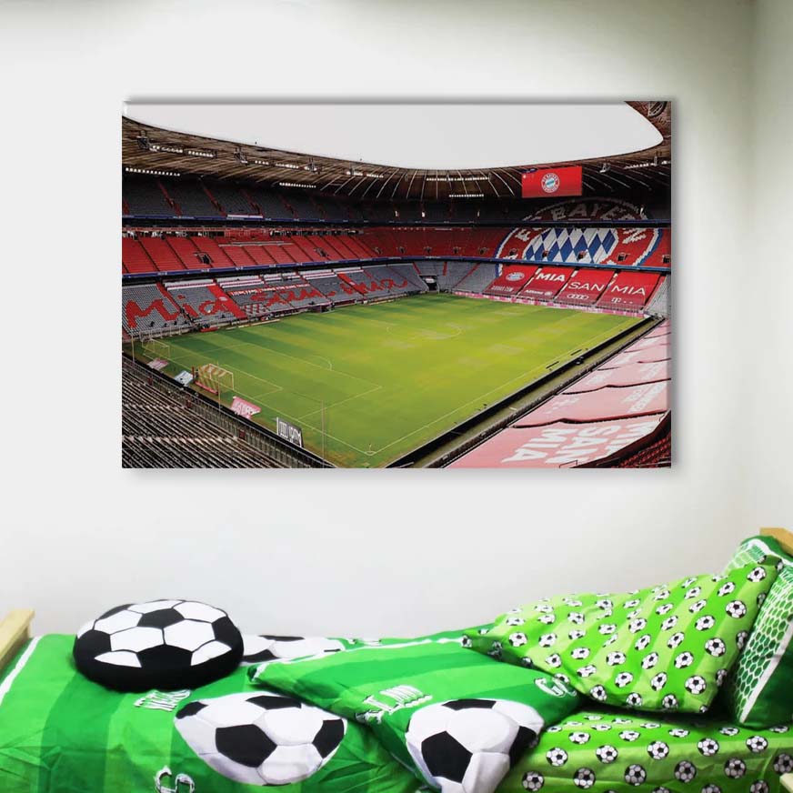 FC Bayern München Allianz Arena Spielfeld Mia san mia 14 FCB Leinwandbilder – Bild 4
