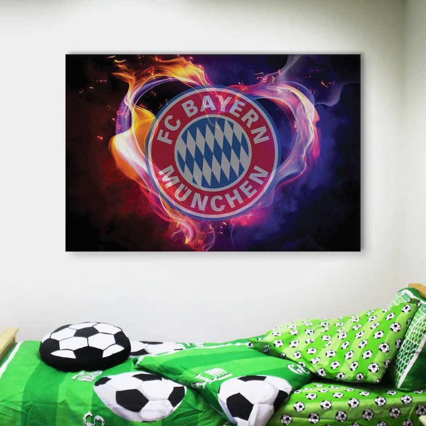 FC Bayern München Herz Feuer FCB Leinwandbilder – Bild 4