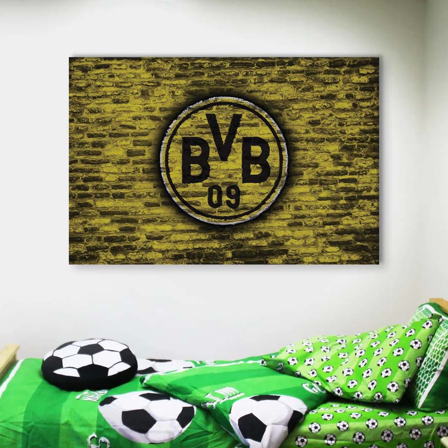 Borussia Dortmund Fußballclub Ziegelwand BVB Leinwandbilder – Bild 4
