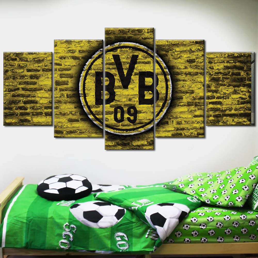 Borussia Dortmund Fußballclub Ziegelwand BVB Leinwandbilder – Bild 2