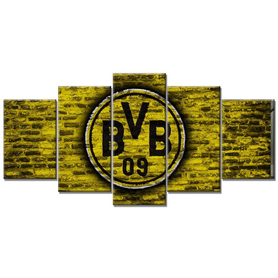 Borussia Dortmund Fußballclub Ziegelwand BVB Leinwandbilder – Bild 6