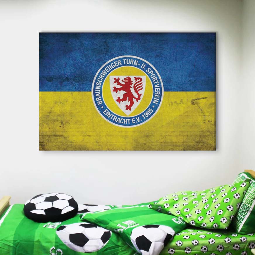 Eintracht Braunschweig Blau-Gelber Rautenstil 01 EBS Leinwandbilder – Bild 4