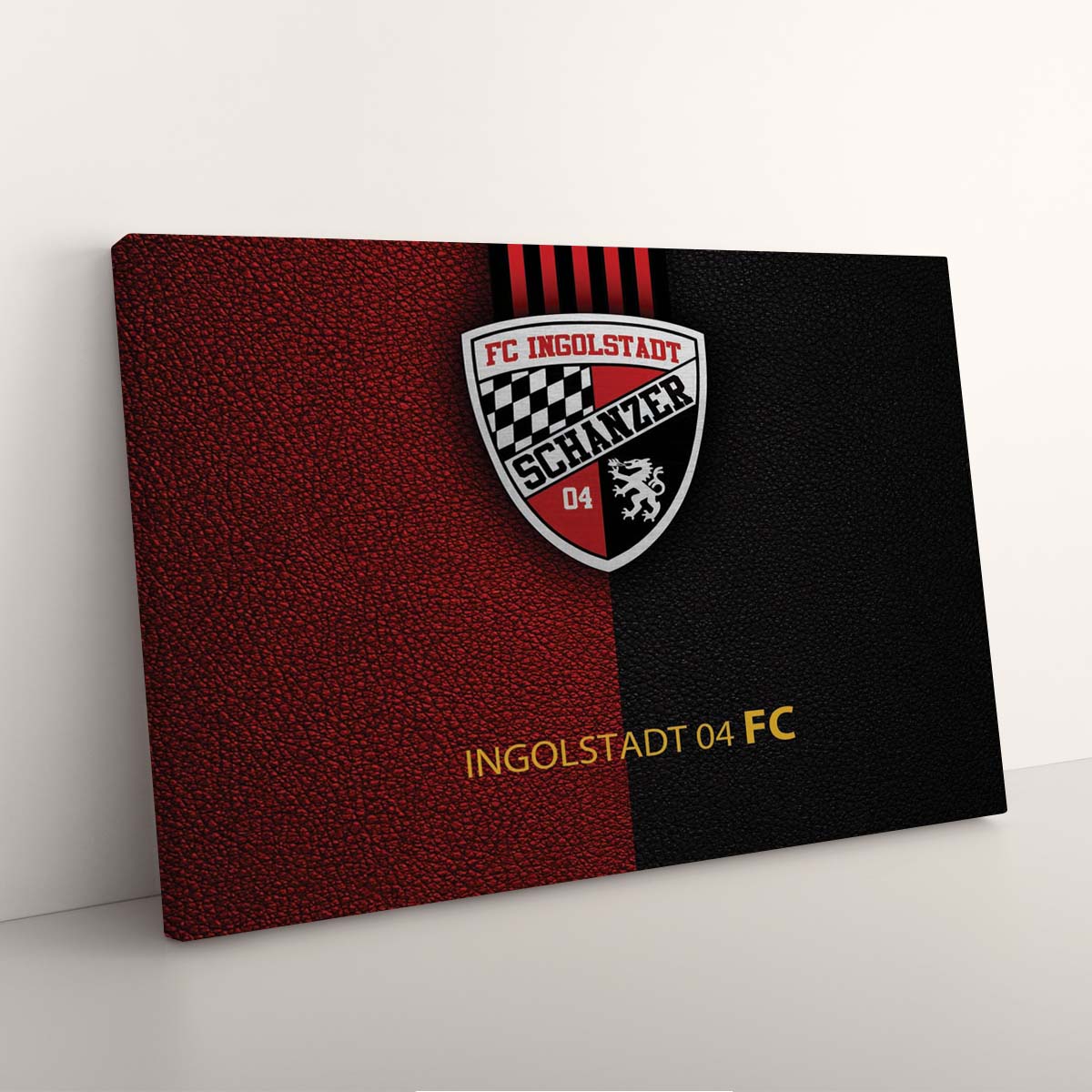 FC Ingolstadt Schanzer 04 Schwarz-Rotes Leder FCI Leinwandbilder – Bild 3