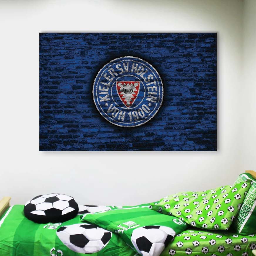 Holstein Kiel FC Kieler SV Holstein 1900 Blaue Ziegelwand Leinwandbilder – Bild 4