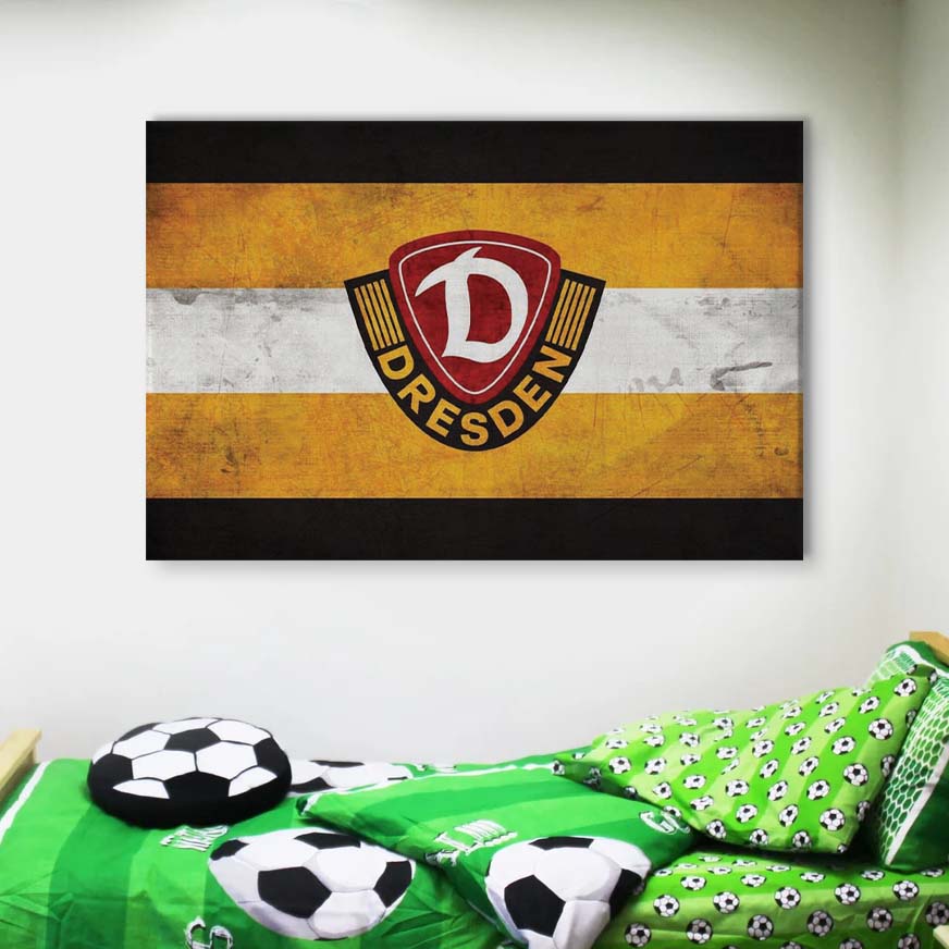 SG Dynamo Dresden Gelb-Schwarzer Hintergrund Leinwandbilder – Bild 4