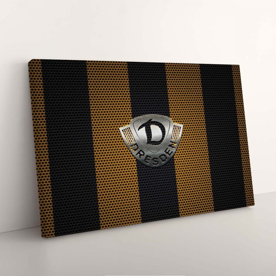 SG Dynamo Dresden Gelber Punktmetall-Hintergrund Leinwandbilder – Bild 7