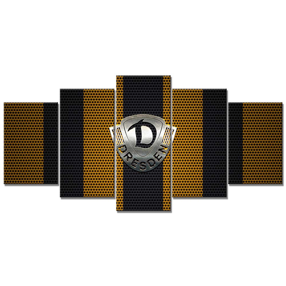 SG Dynamo Dresden Gelber Punktmetall-Hintergrund Leinwandbilder