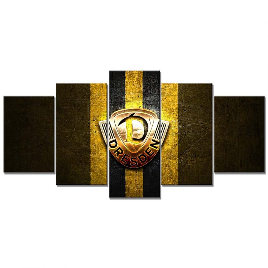 SG Dynamo Dresden Gelber Metallhintergrund Leinwandbilder – Bild 6