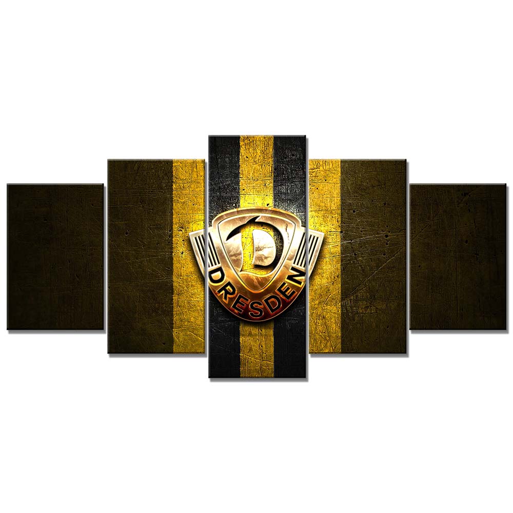 SG Dynamo Dresden Gelber Metallhintergrund Leinwandbilder