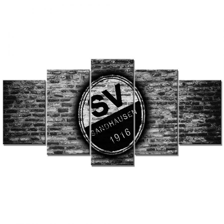 SV Sandhausen Schwarz-Weiß Ziegelwand Leinwandbilder – Bild 6