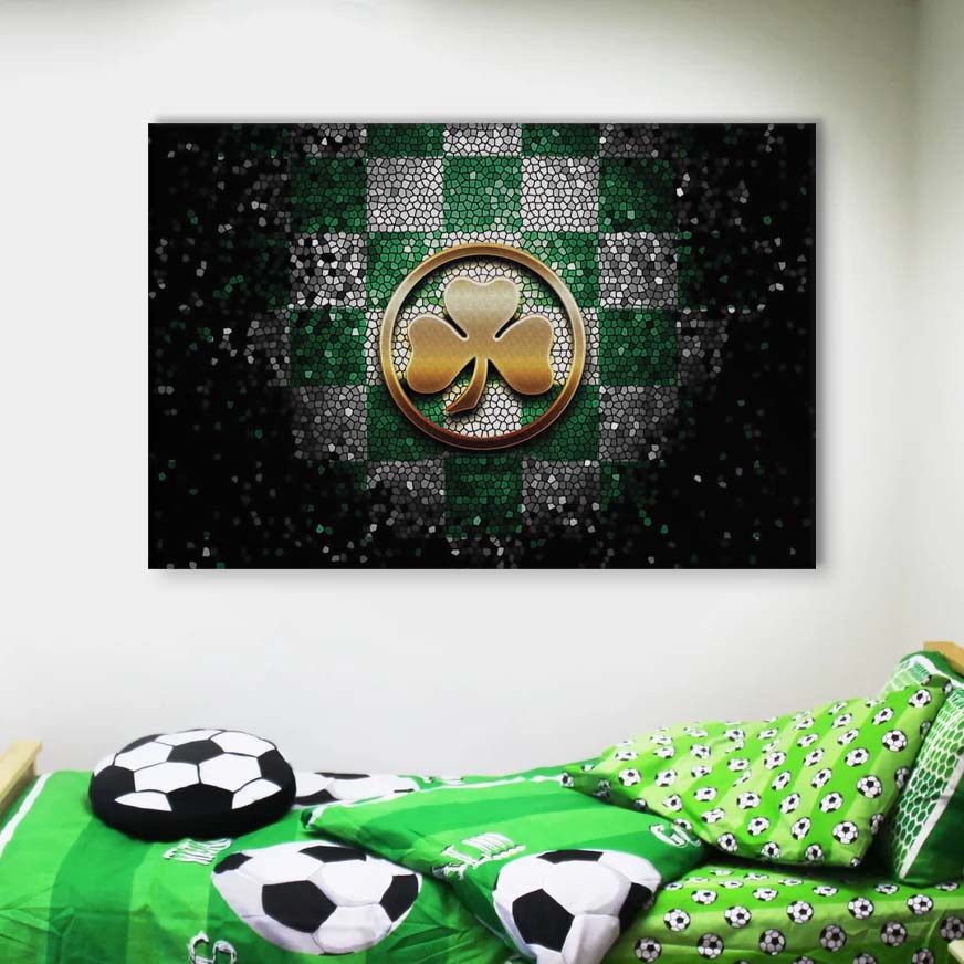 SpVgg Greuther Fürth Weiß-Grünes Rautenmuster Leinwandbilder – Bild 4