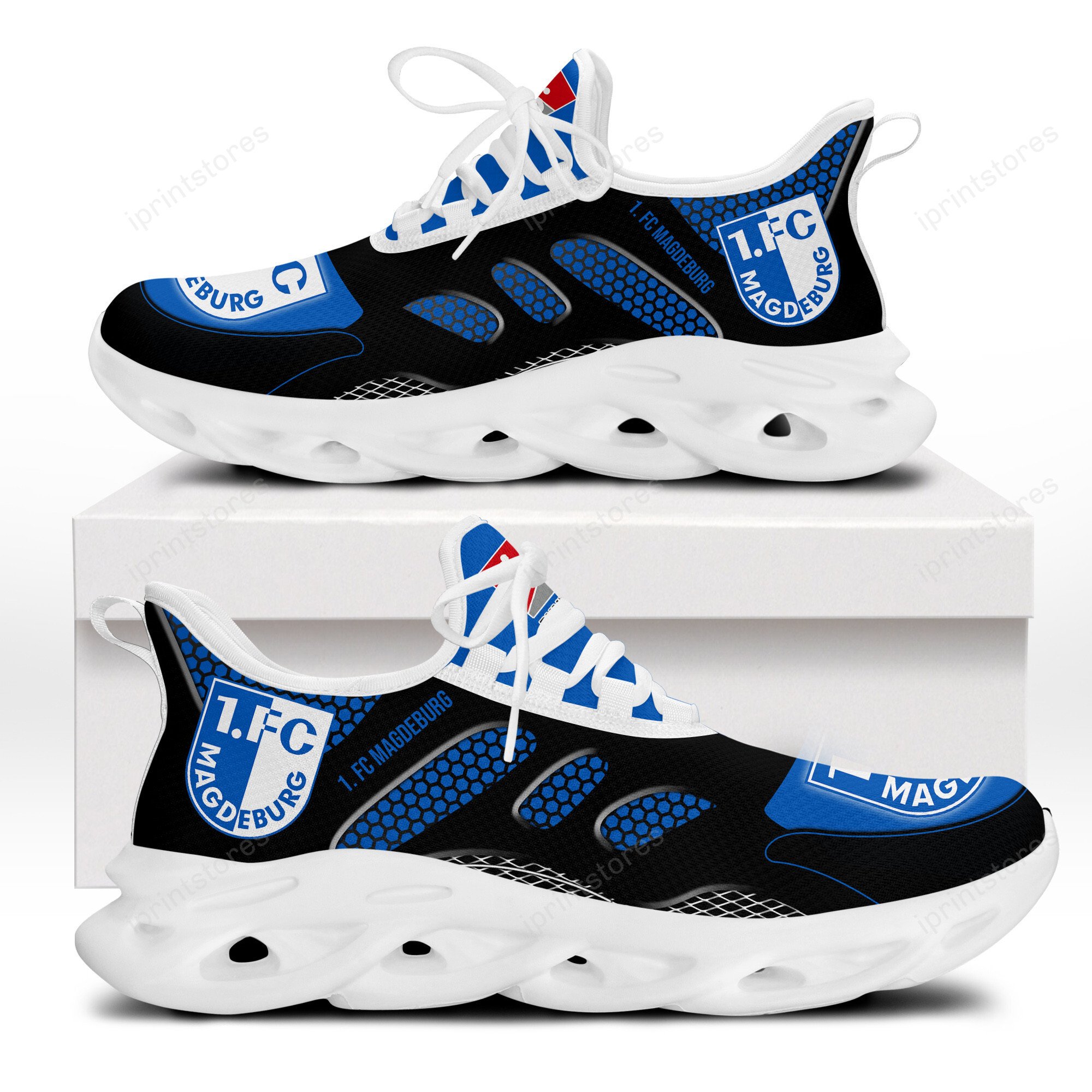 FC Magdeburg Blau Großes Logo Schuhe
