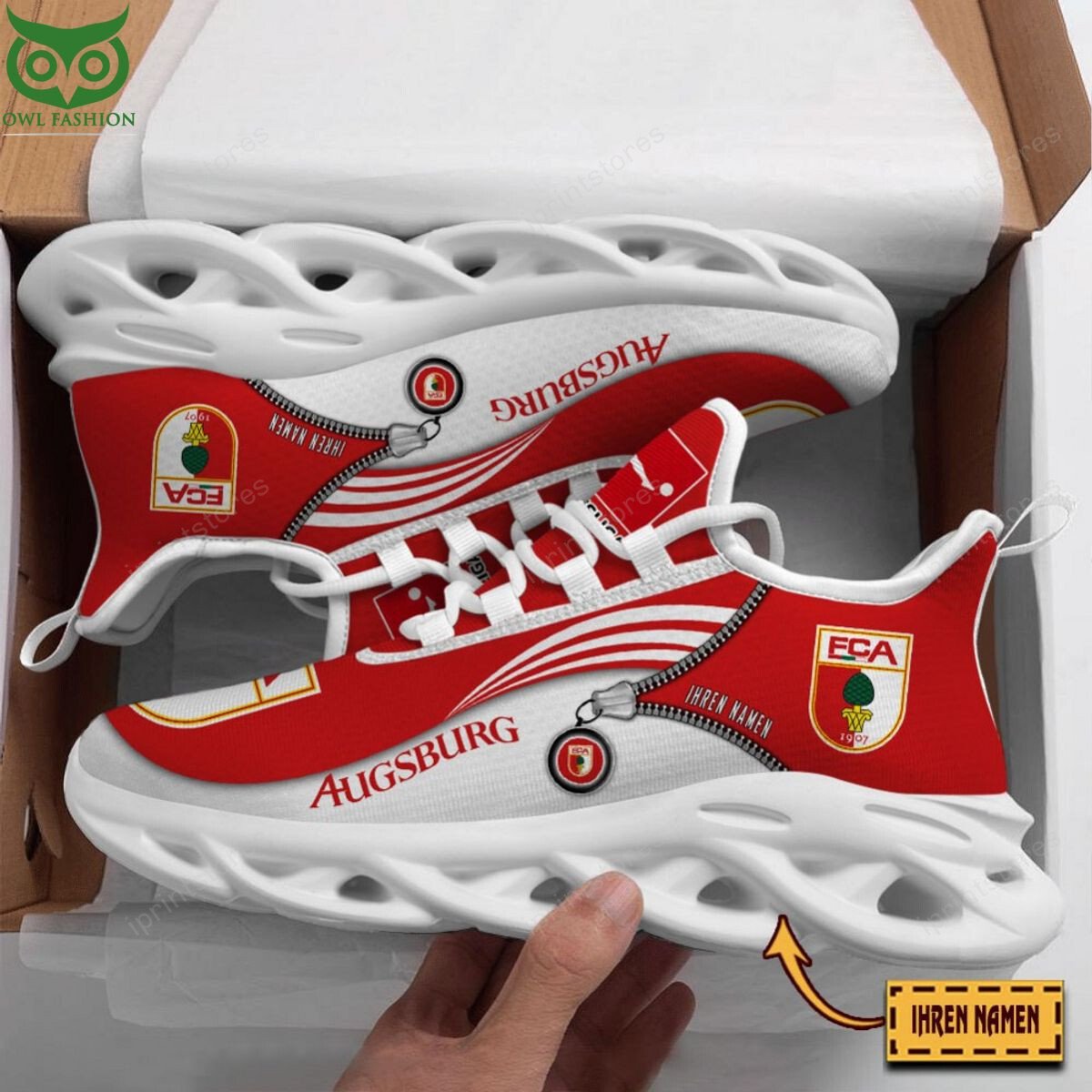 FC Augsburg Reißverschlussmuster Schuhe – Bild 2