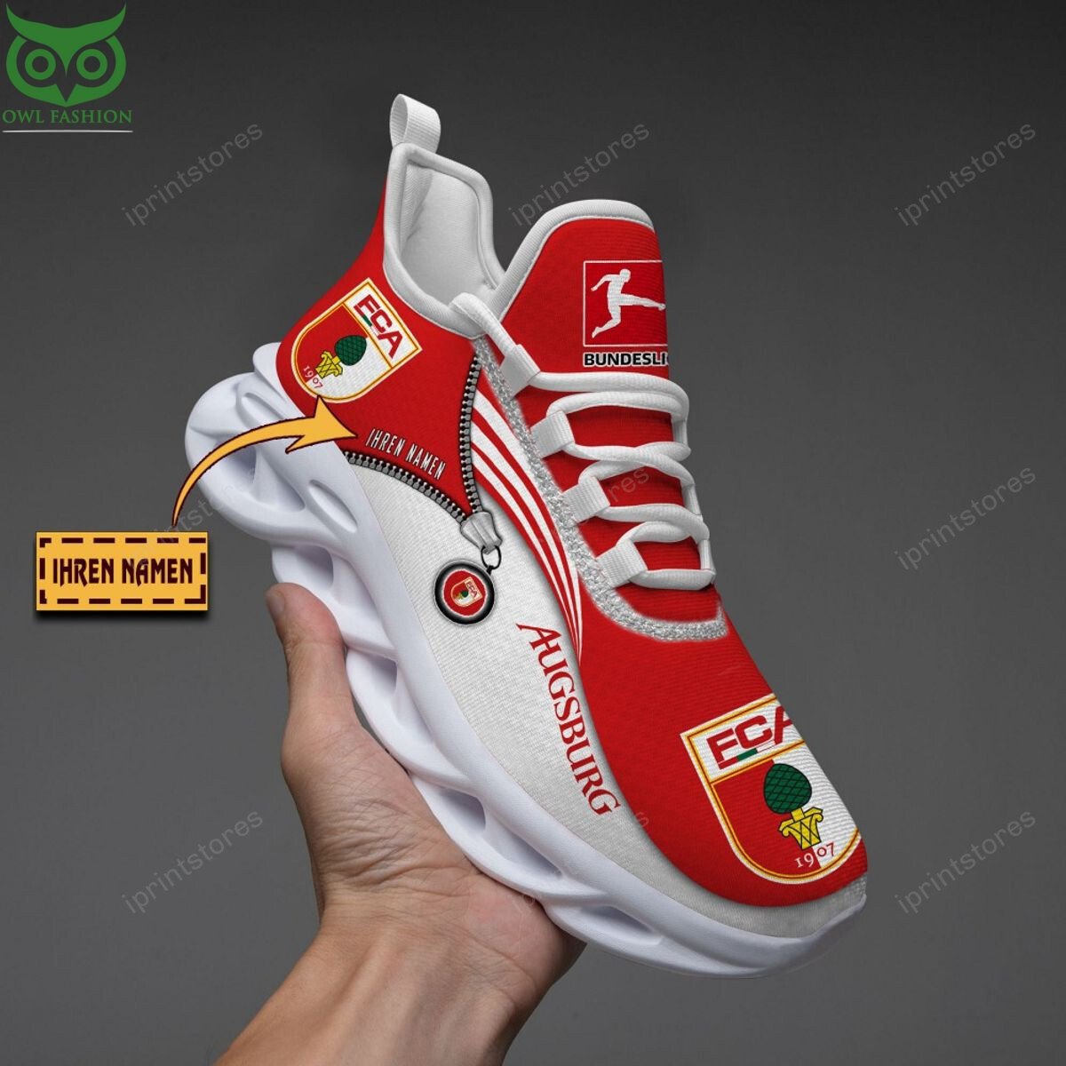 FC Augsburg Reißverschlussmuster Schuhe