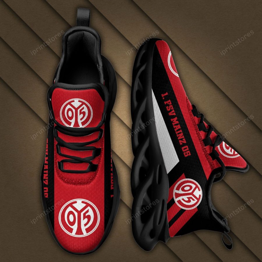 1. FSV Mainz 05 Logo Schwarz Streifenmuster Schuhe – Bild 3